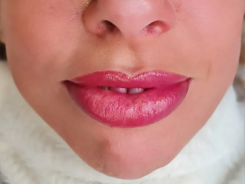 Labbra dopo il trucco semipermanente, realizzato a Varese