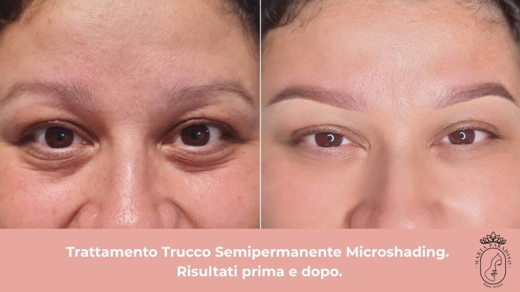 risultati prima e dopo trucco semipermanente microshading
